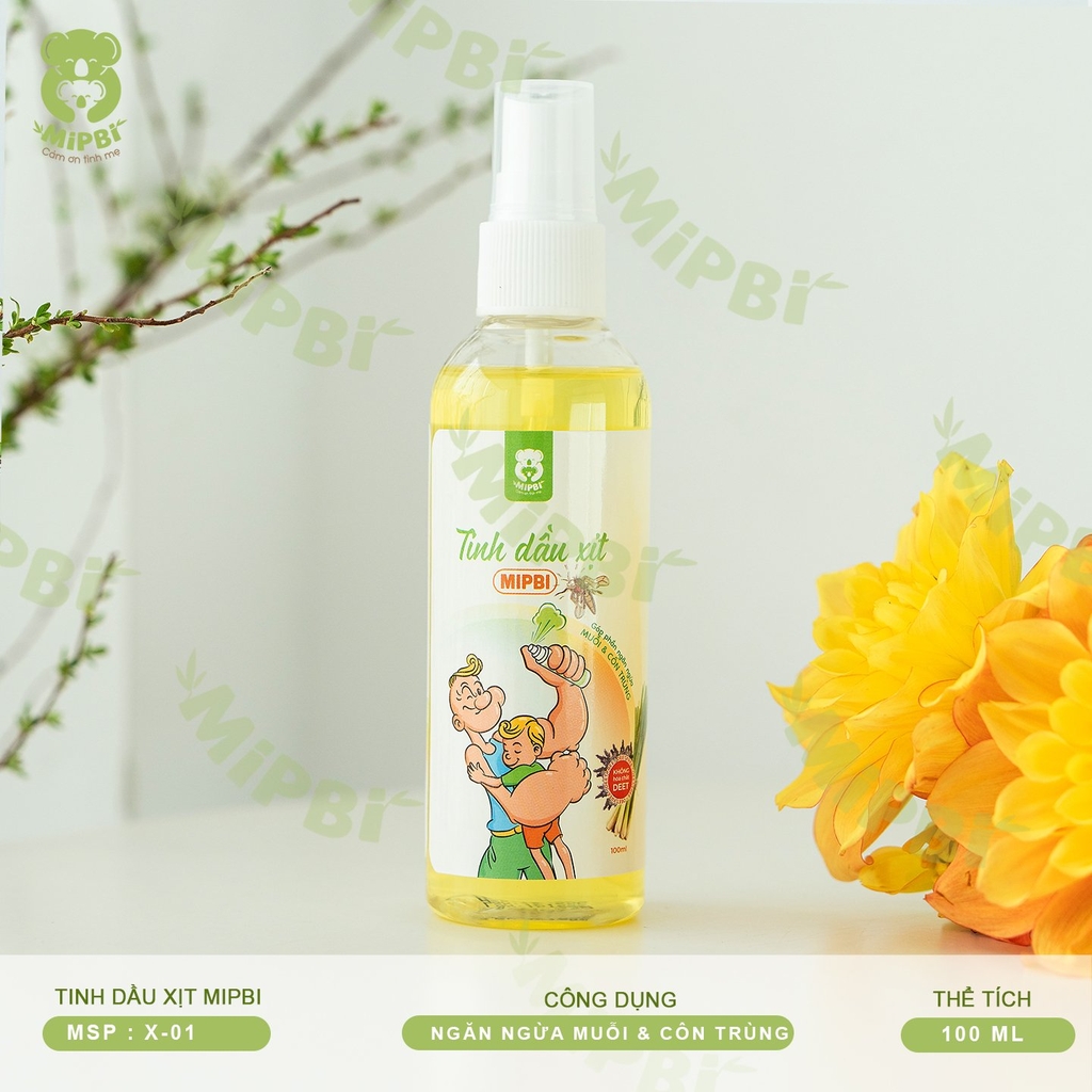 Tinh dầu xịt Mipbi 100ml ngăn ngừa muỗi và côn trùng