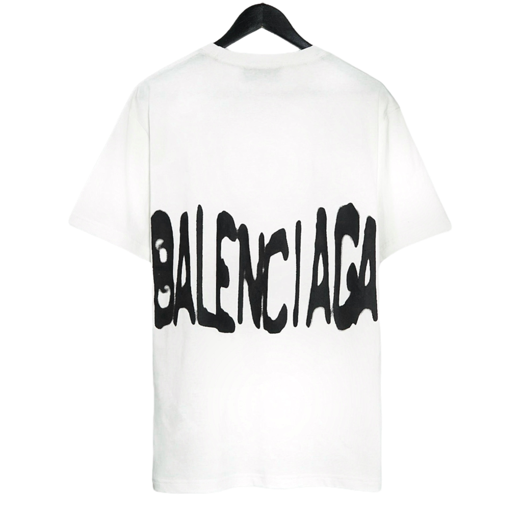 Balenciaga White Tshirt With Italic Logo for Men  Lyst