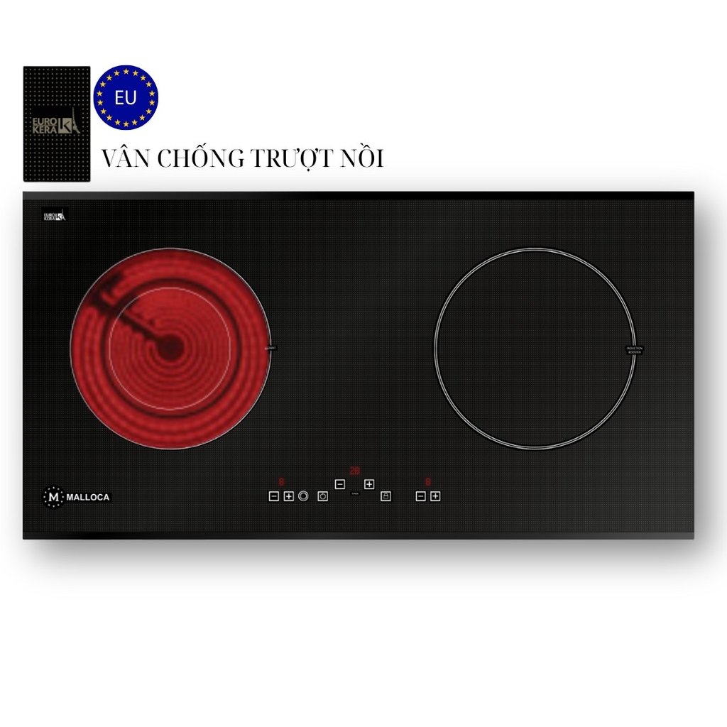 Bếp điện từ kết hợp đôi Malloca MH-02IR LB - Hàng chính hãng