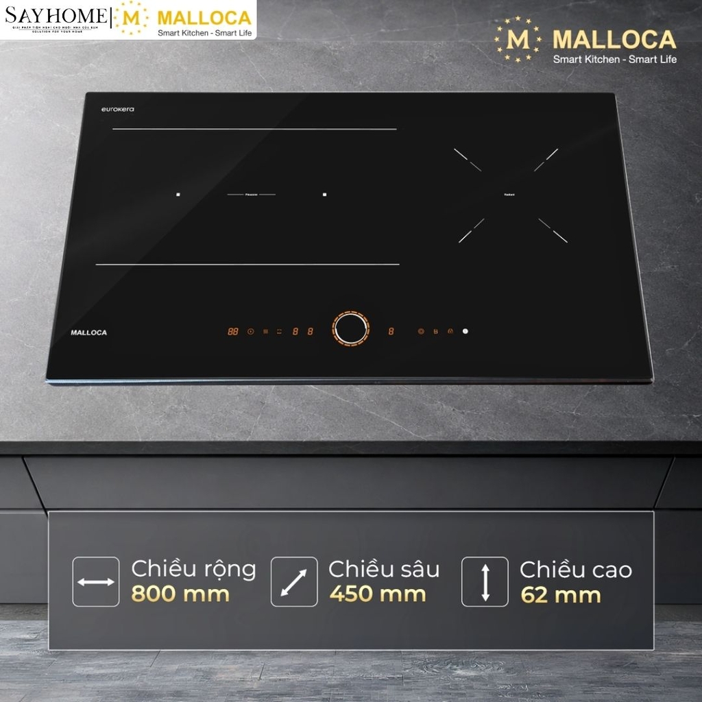 Bếp chống xước 2 từ 1 điện MALLOCA MIR9021ES - Hàng chính hãng