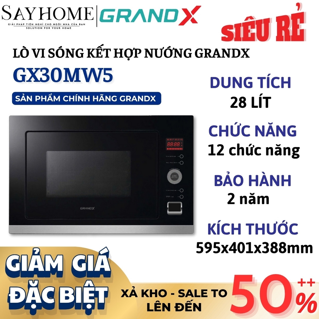 Lò nướng kết hợp vi sóng GRANDX GX30MW5 28 Lít - Hàng chính hãng