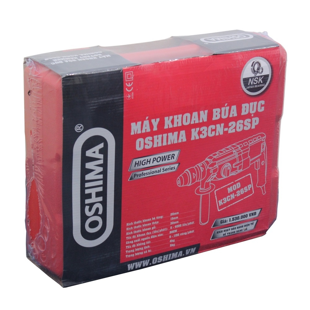 Máy khoan điện Oshima K3CN26SP 800W Đỏ Điện 1 pha (3 chức năng)