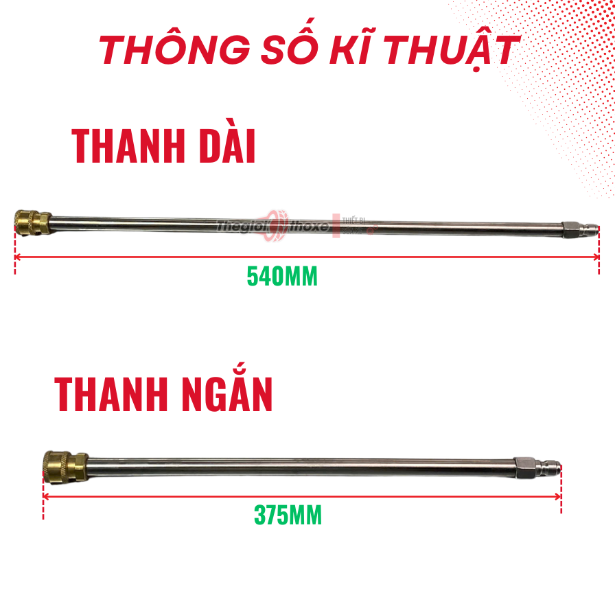 Thanh nối dài Inox 1/4 Inch