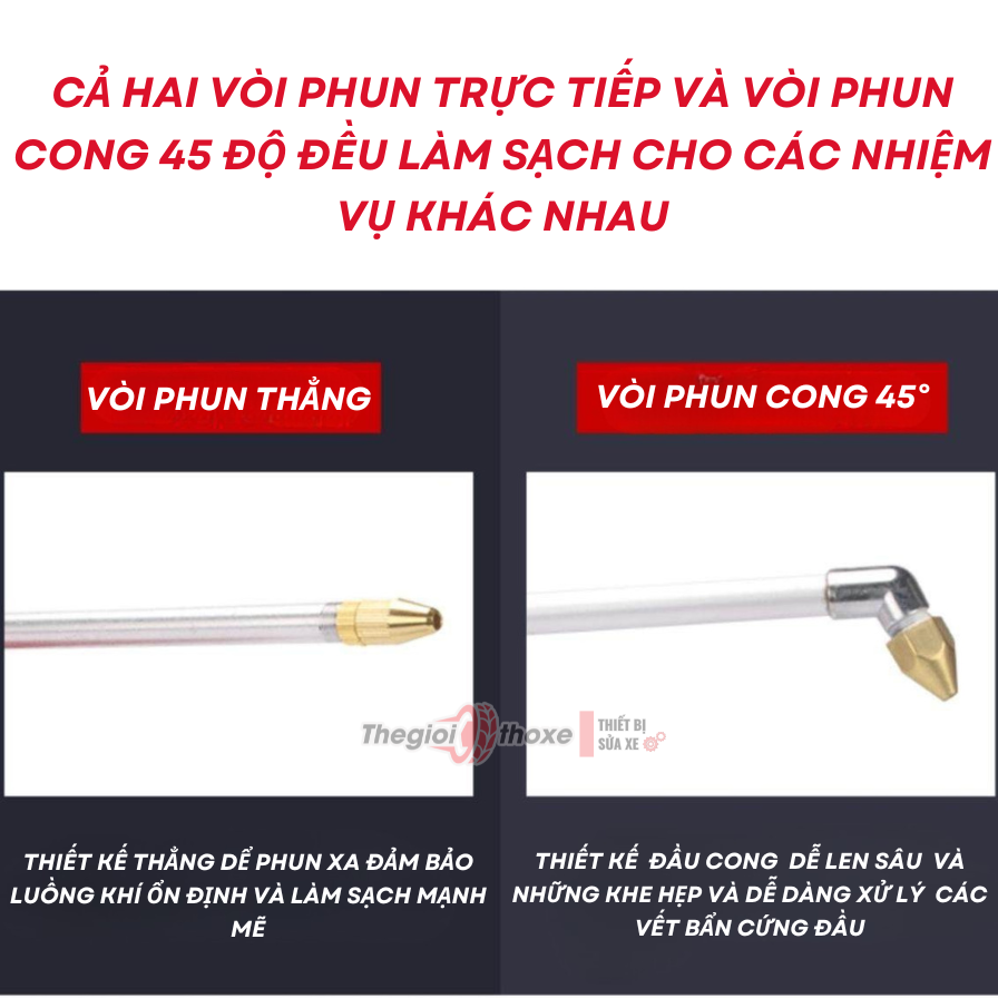 Súng rửa khoang máy đầu thẳng / đầu cong
