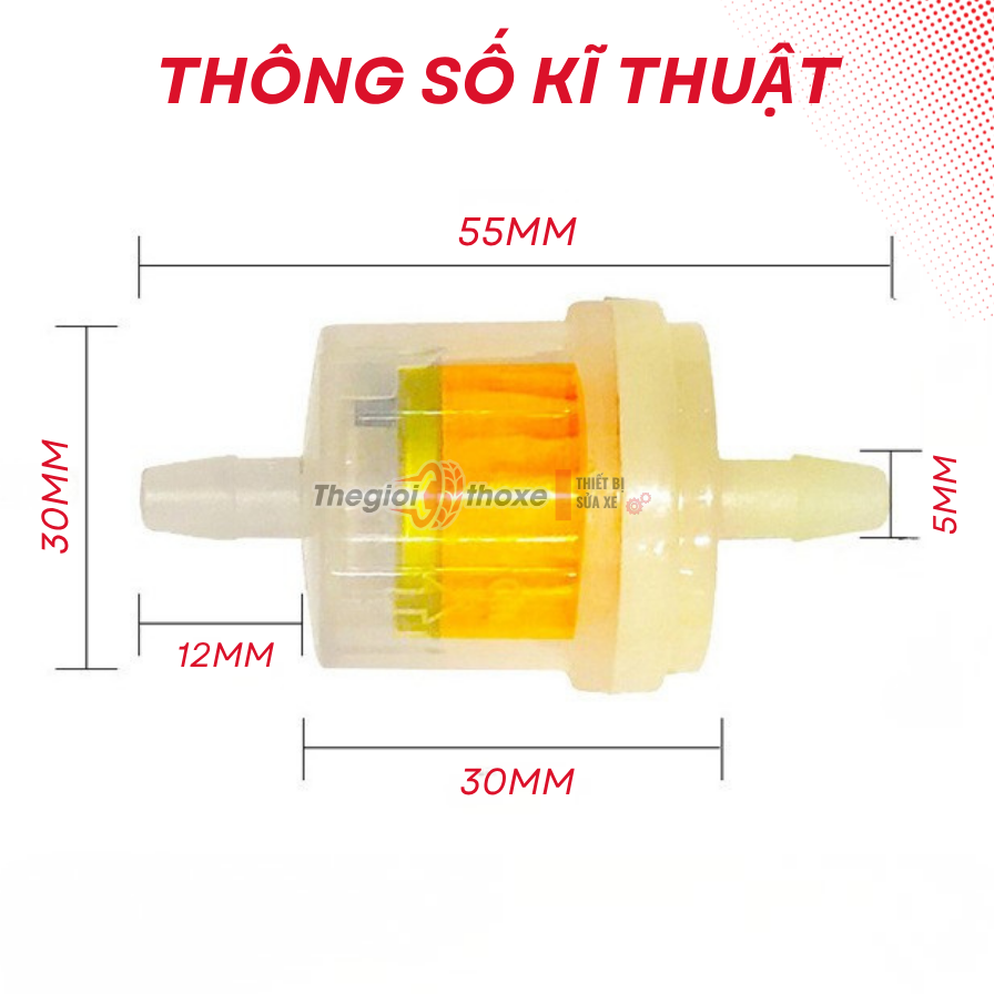 Cốc lọc xăng mini có nam châm