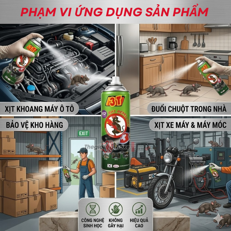 Chai xịt đuổi chuột 3T