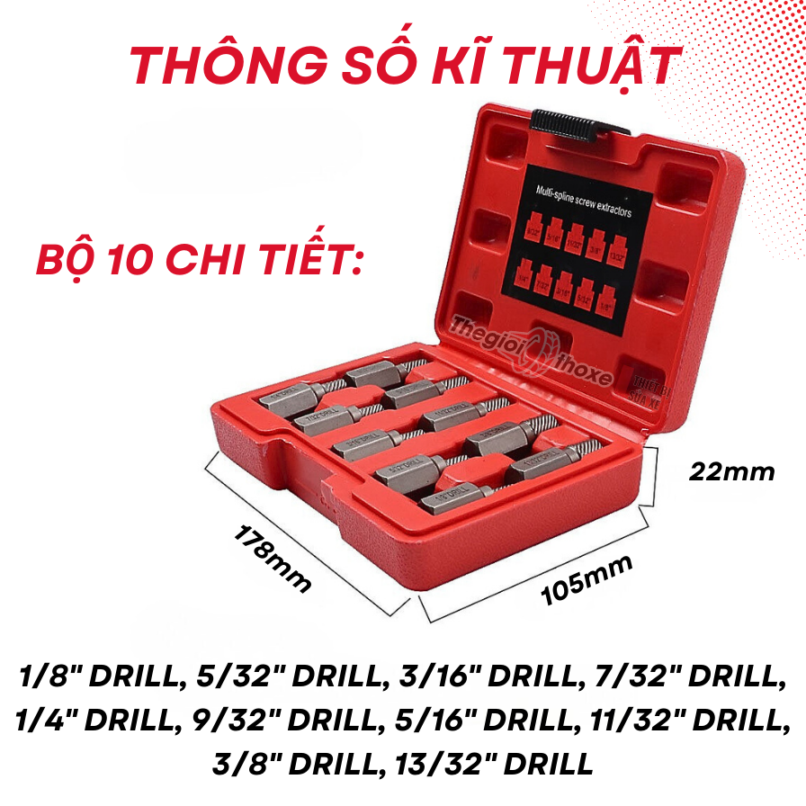 Bộ lấy ốc gãy 10PCS