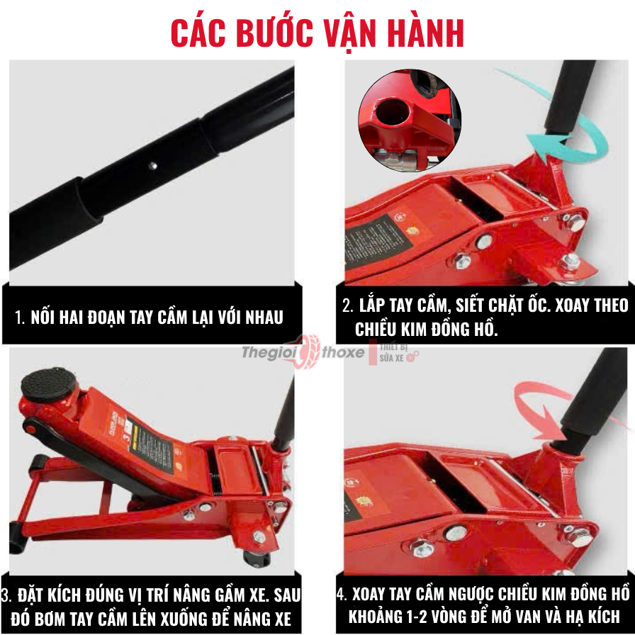Kích thủy lực gầm thấp PLRUS (3T & 4T)