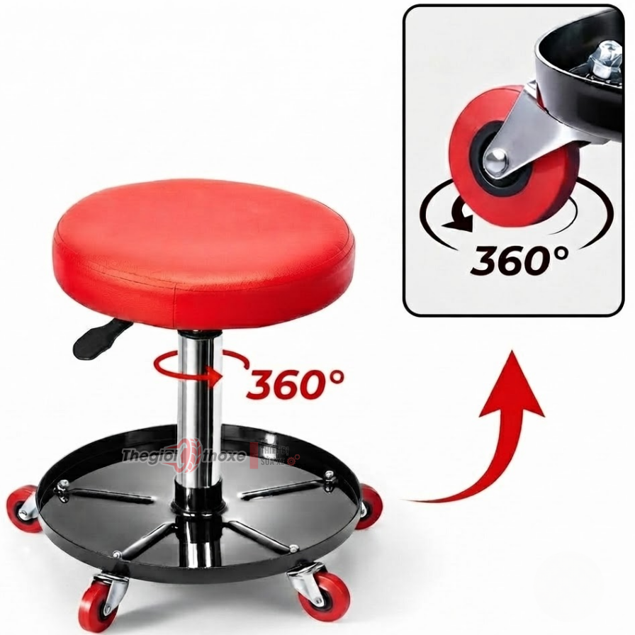 Ghế Sửa Xe Xoay 360 Khay Đồ