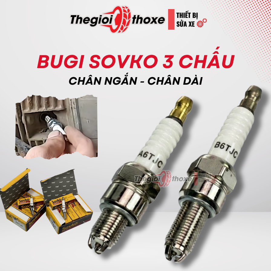 Bugi xe máy Sovko 3 Chấu