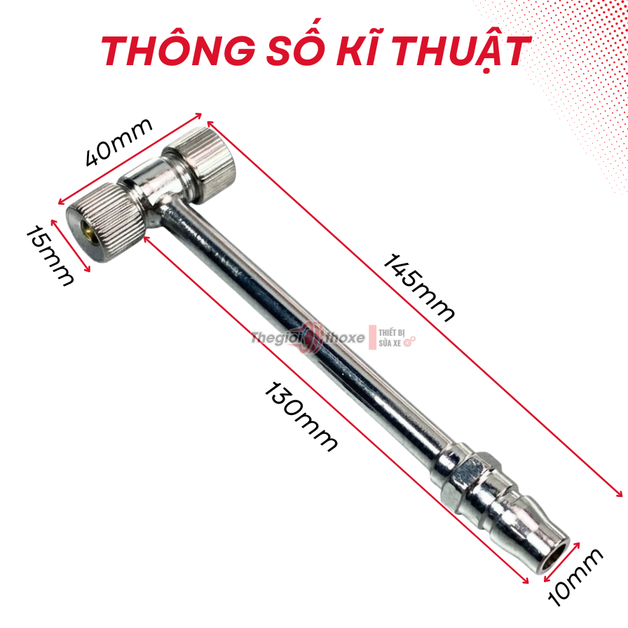 Đầu bơm lốp Chữ T 2 Đầu