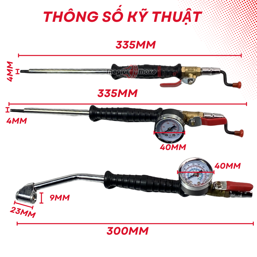 Tay Bơm Lốp Hanader