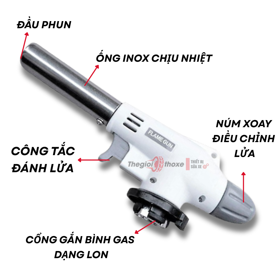 Đầu khò gas Đánh Lửa Tự Động