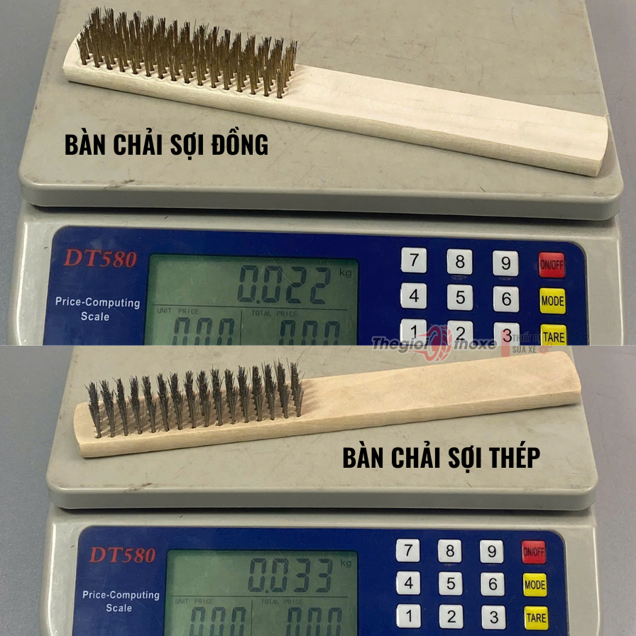 Bàn chải cán gỗ Sợi Thép/Sợi Đồng