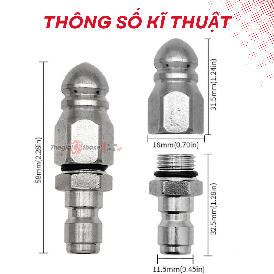 Đầu béc Thông Cống Inox