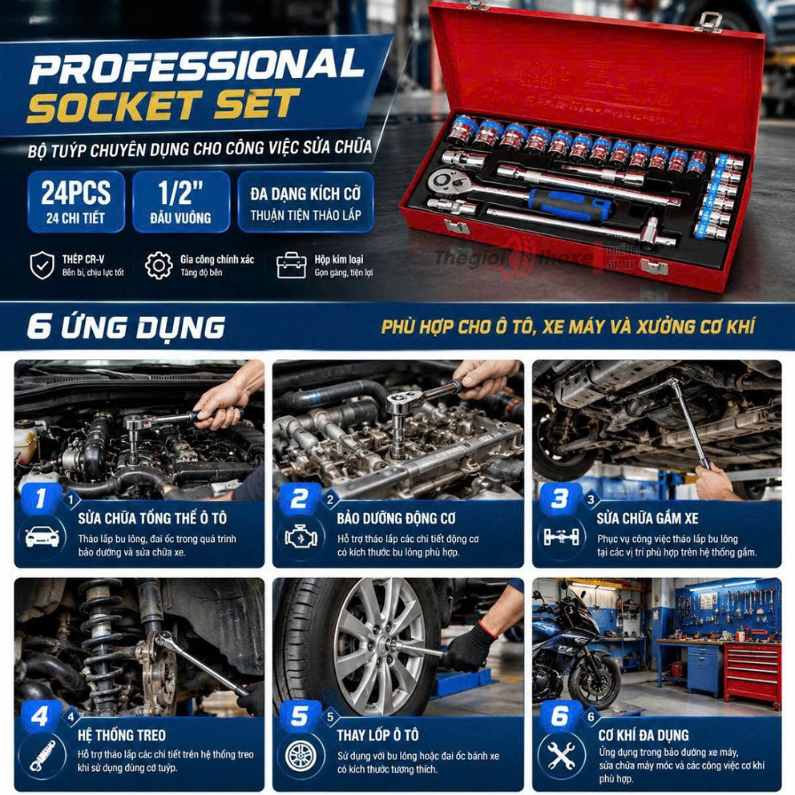 Bộ tuýp Storm King Tools 24 chi tiết