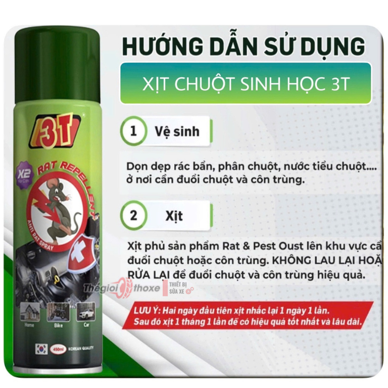 Chai xịt đuổi chuột 3T