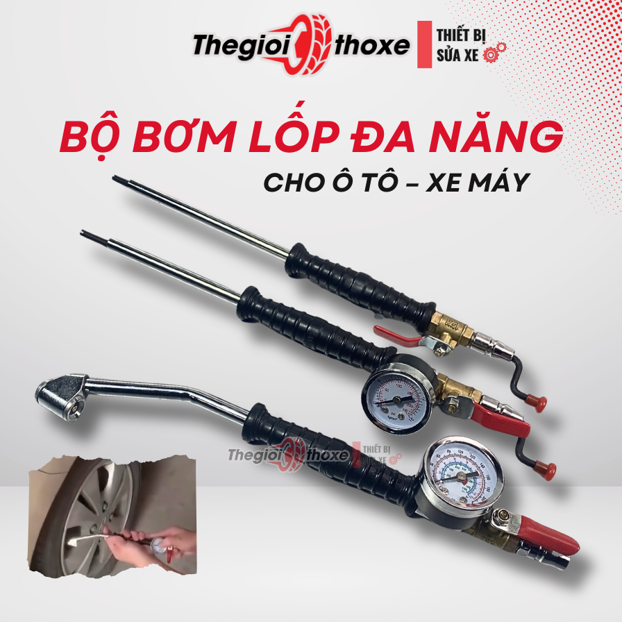 Tay Bơm Lốp Hanader
