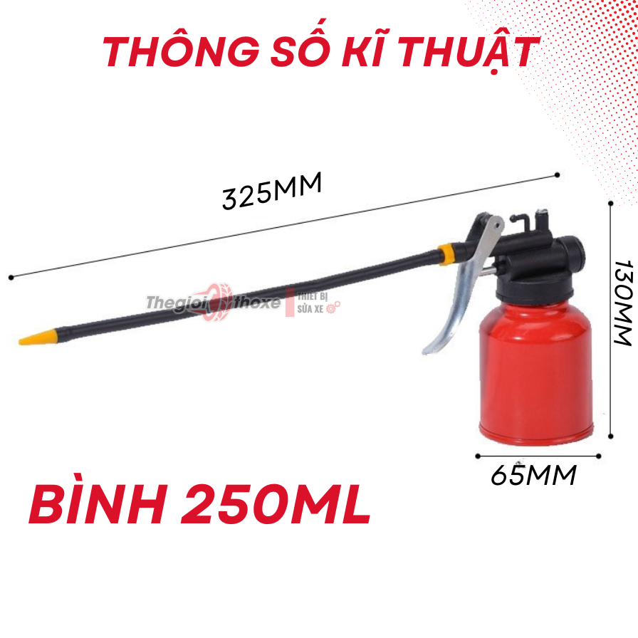 Bình xịt tra dầu 250ML Vòi Mềm Dài