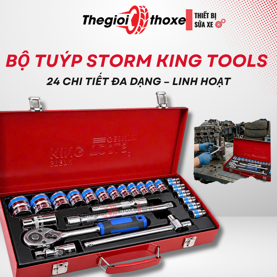Bộ tuýp Storm King Tools 24 chi tiết