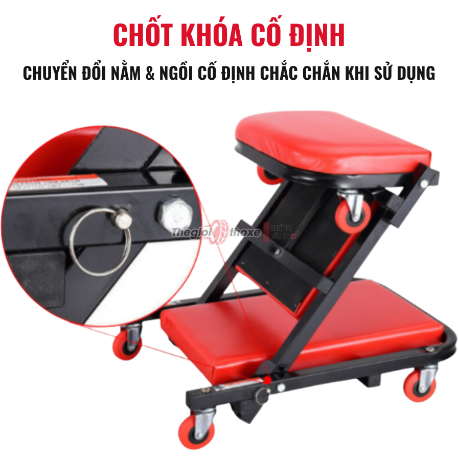 Ghế nằm sửa xe gấp gọn 2 trong 1