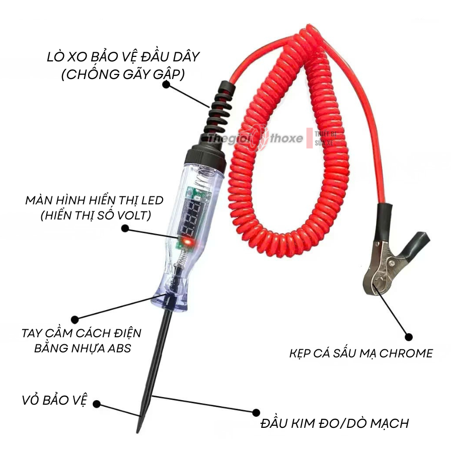 Bút thử điện 3-48V màn hình LED