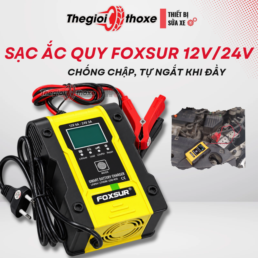Sạc foxsur 12V/24V - 6A