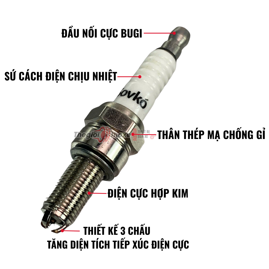 Bugi xe máy Sovko 3 Chấu