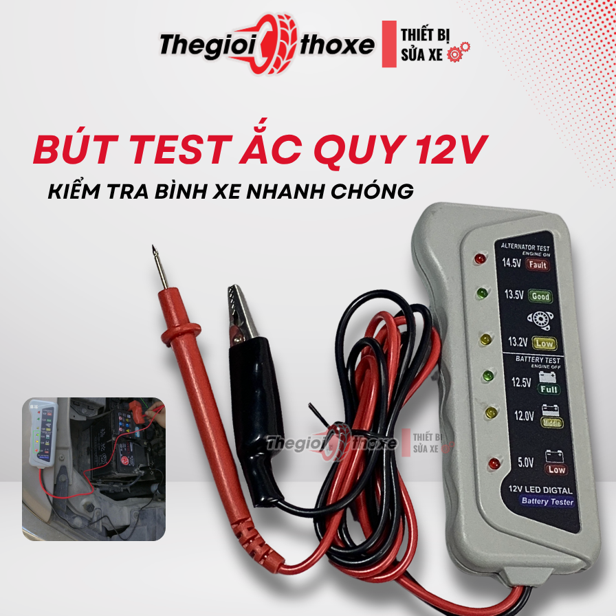 Máy test bình 12V Đèn LED