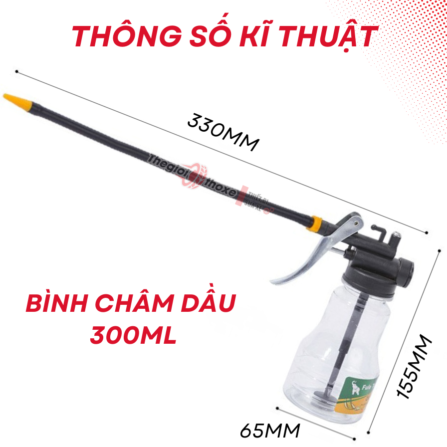 Bình tra dầu trong suốt 300Ml