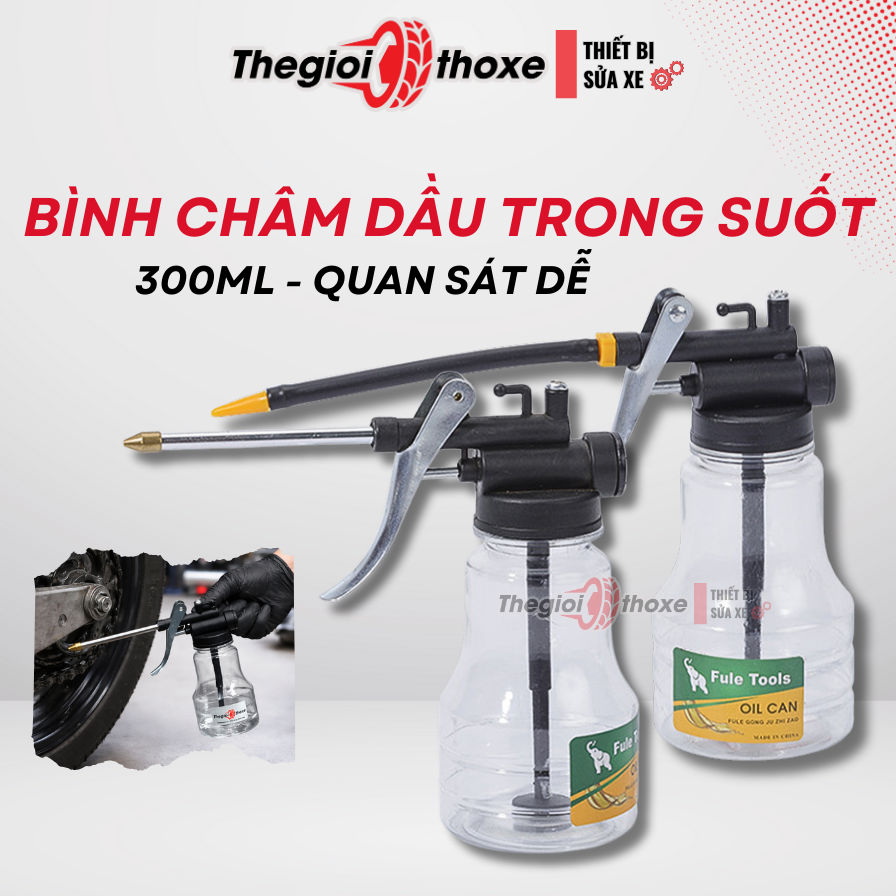 Bình tra dầu trong suốt 300Ml