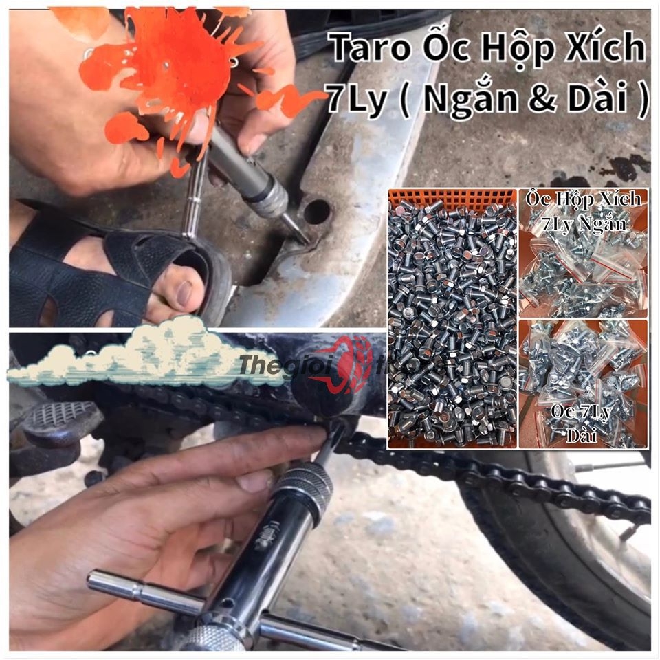 Bộ cấy ren ốc hộp xích (kèm 20 ốc hộp xích 7ly)
