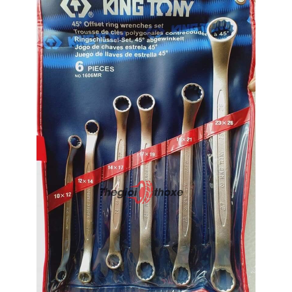 Bộ cờ lê 2 đầu tròng 10-26mm Kingtony 1606MR - 6 Chi tiết