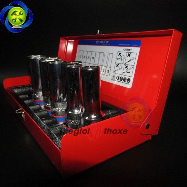 Bộ đầu khẩu dài 1/2 lục giác Kingtony 4308MR - 8 đầu tuýp 12-23mm