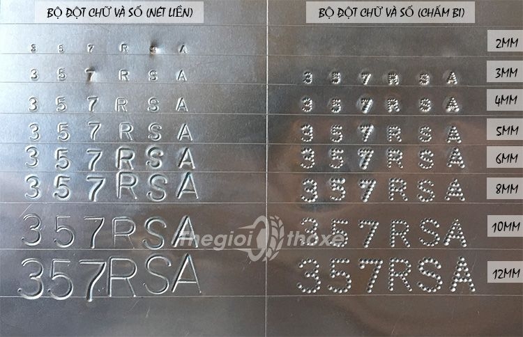 Bộ đục số khung số máy