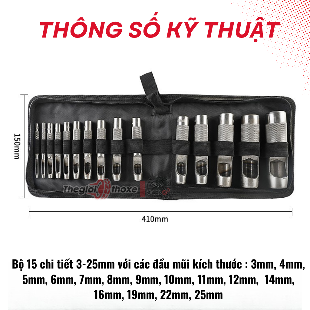 Bộ đục lỗ gioăng, cao su, đệm, nhôm