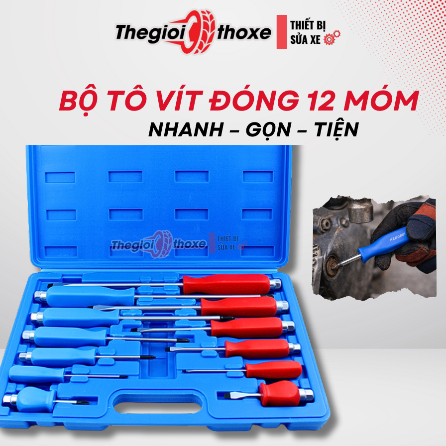 Bộ tô vít đóng Hengrui 12 món