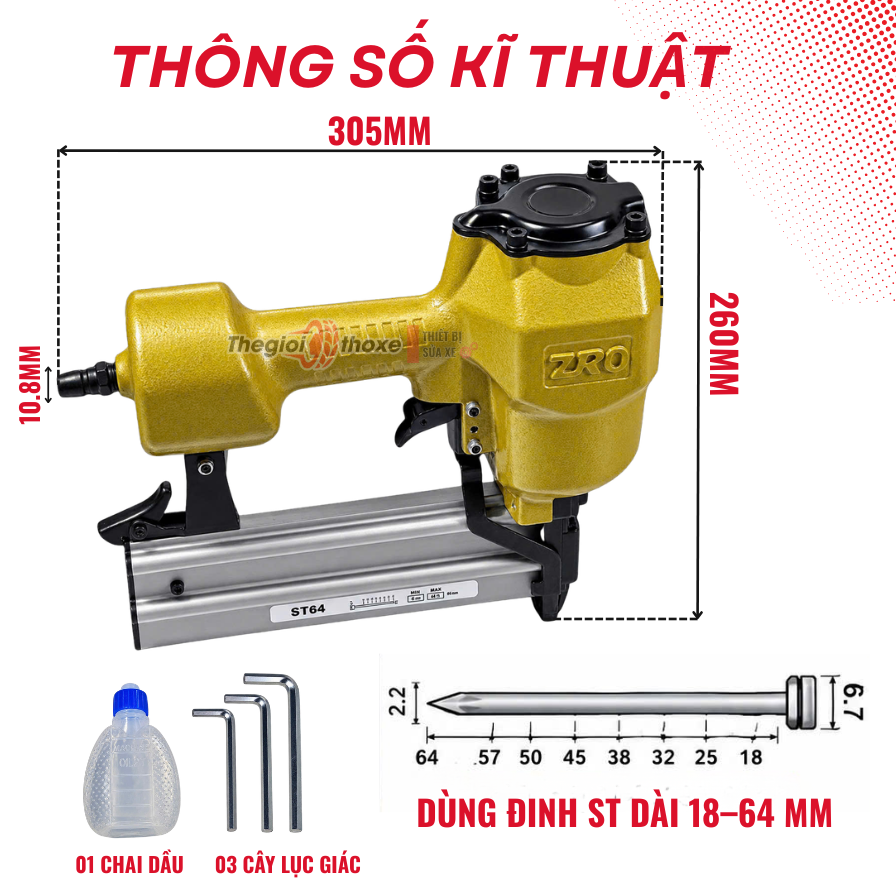 Máy đóng đinh ZRO ST64