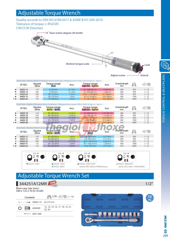 Cần xiết lực KINGTONY 3/8