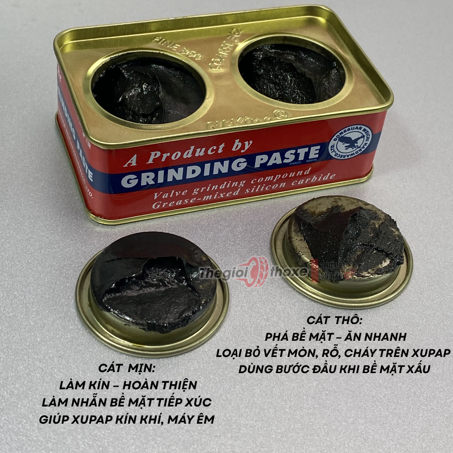 Hộp cát xoáy xupap 2 ngăn thô - mịn, Bột rà xupap chuyên nghiệp