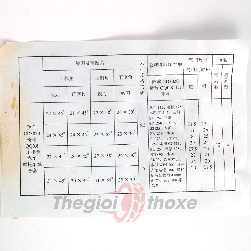 Bộ làm miệng xupap (Dao cắt + đá mài miệng xupap)