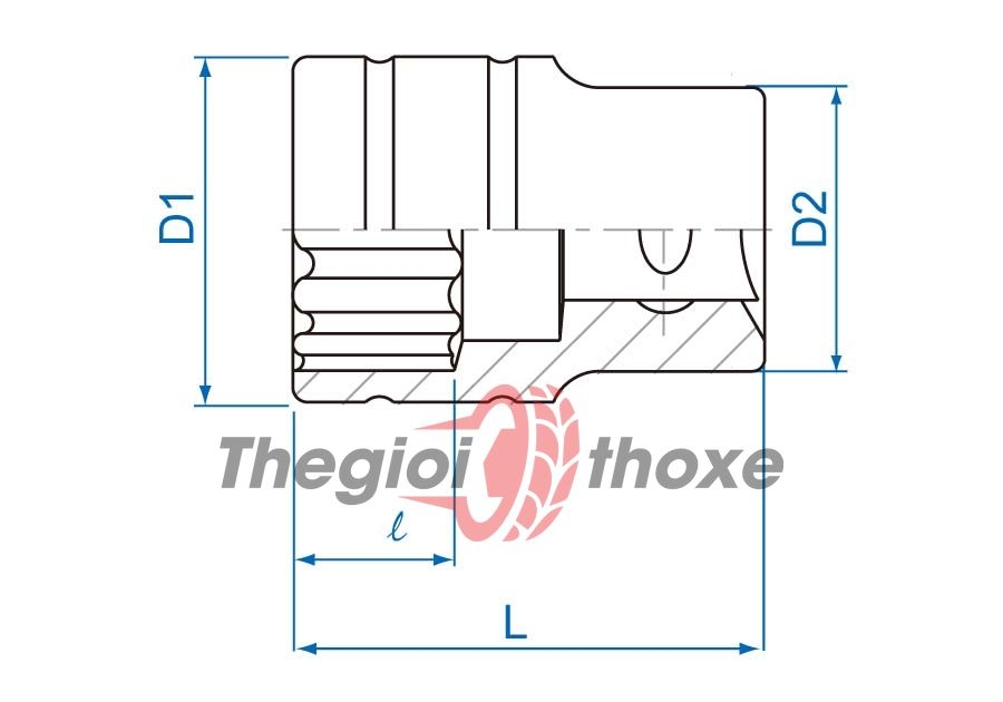 Đầu tuýp 1/2 Kingtony hoa thị 4330MR - 12 cạnh trắng