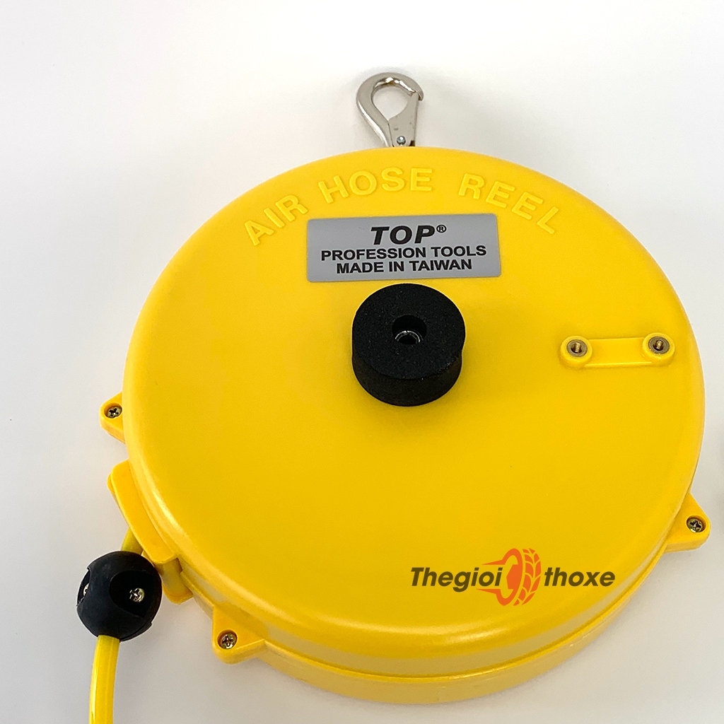 Cuộn dây hơi tự rút TOP-HR-600 (vỏ nhựa vàng) dài 7.5m phi 8