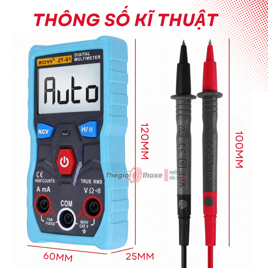 Đồng hồ vạn năng điện tử zoyi zt-s1 - Tự động nhận diện thang đo