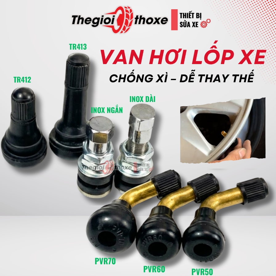 Van Hơi Thay Thế Cho Lốp Không Săm - Đa Dạng Mẫu