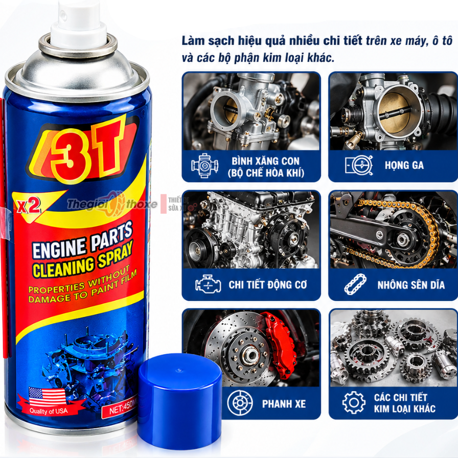 Xịt chế 3T Engine Parts Cleaning Spray