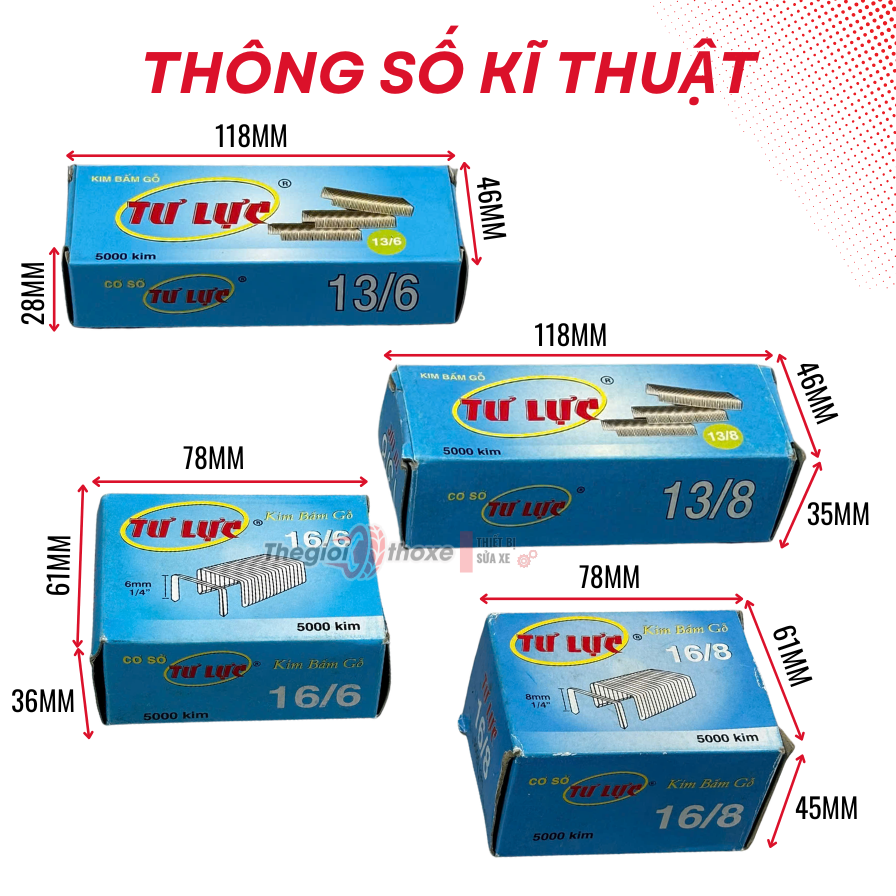 Kim bấm gỗ Tư Lực (dùng cho kìm bấm đinh bằng tay)
