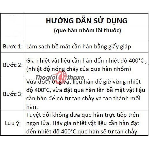 Que hàn nhôm lõi thuốc