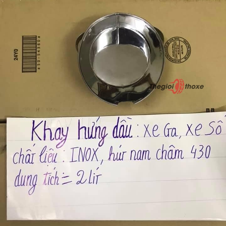 Khay hứng dầu nhớt xe máy bằng Inox 430 - 2 Lít