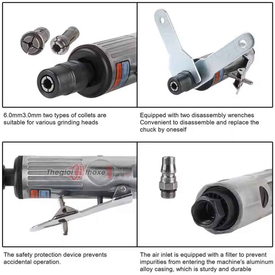 Bộ máy mài săm lốp xe cao cấp (kèm 10 đầu đá)